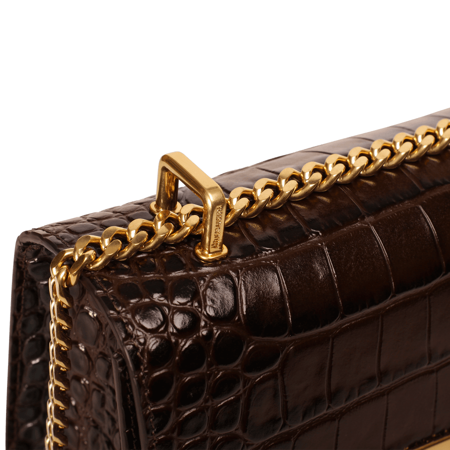 Alma Gold Edition - Cuir Embossé Croco Chocolat Ateliers Auguste