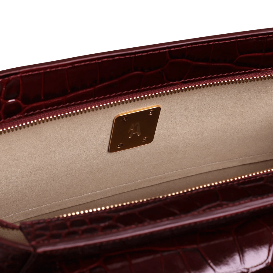 Mini Marly Gold Edition - Cuir Embossé Croco Bordeaux Ateliers Auguste