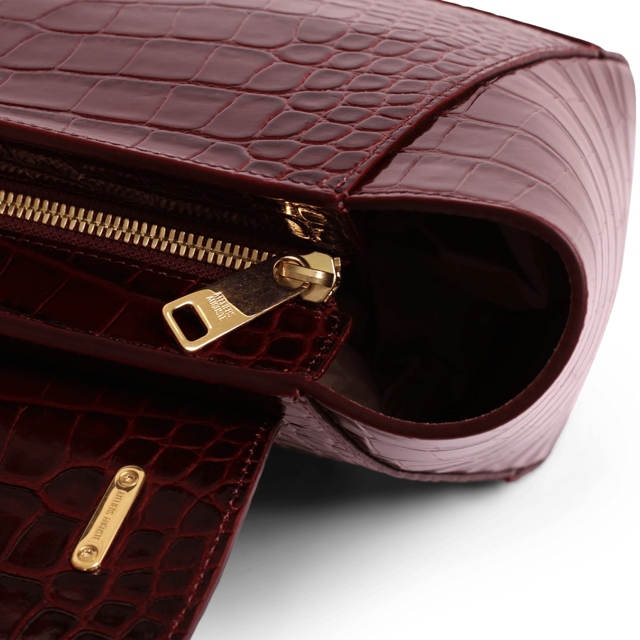 Marly Gold Edition - Cuir Embossé Croco Bordeaux Ateliers Auguste