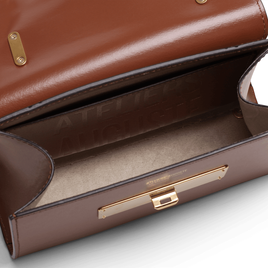 Mini Capucine Gold Edition - Cuir Box Camel Ateliers Auguste