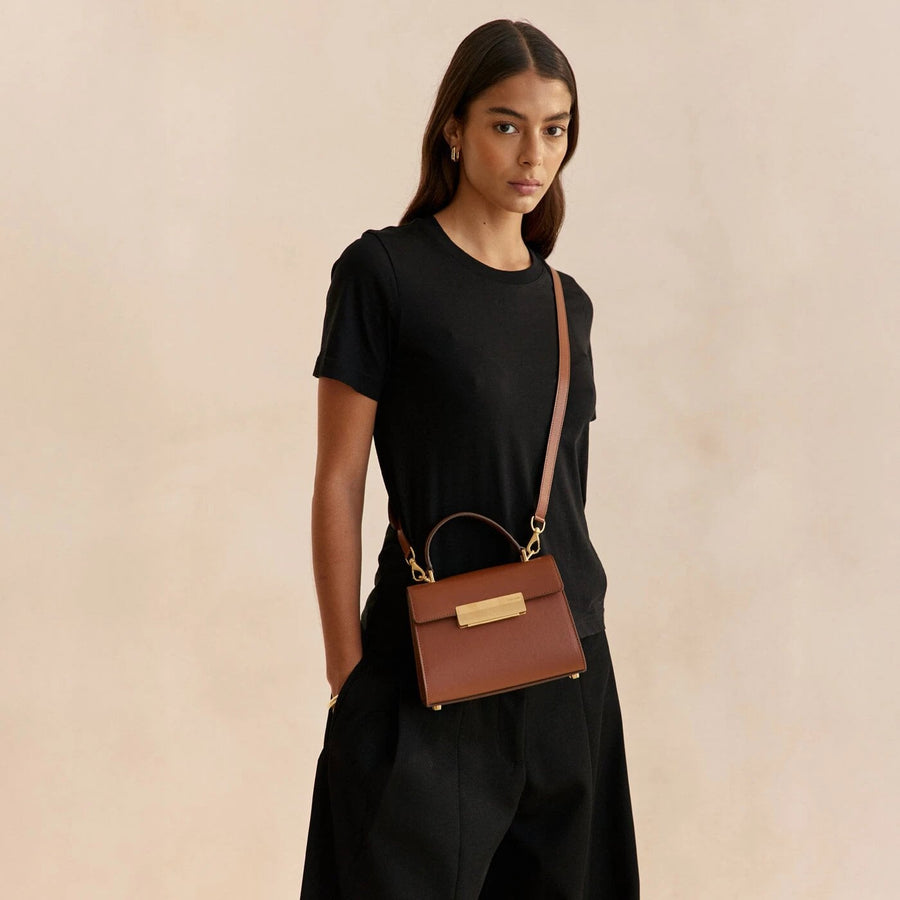 Mini Capucine Gold Edition - Cuir Box Camel Ateliers Auguste