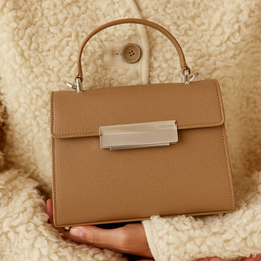 Mini Capucine Silver Edition - Cuir Grainé Cappuccino Ateliers Auguste