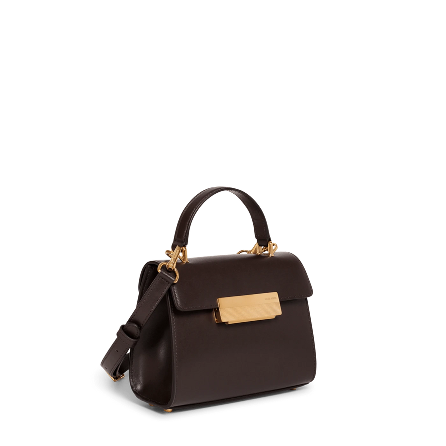 Mini Capucine Gold Edition - Cuir Box Chocolat Ateliers Auguste