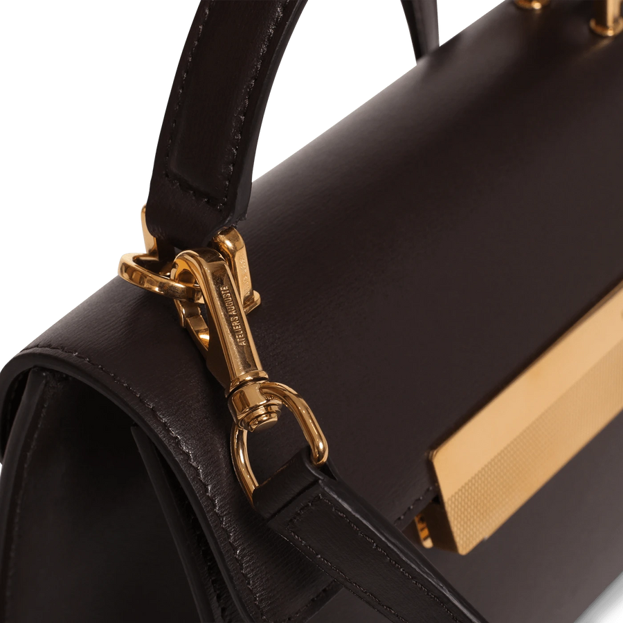 Mini Capucine Gold Edition - Cuir Box Chocolat Ateliers Auguste