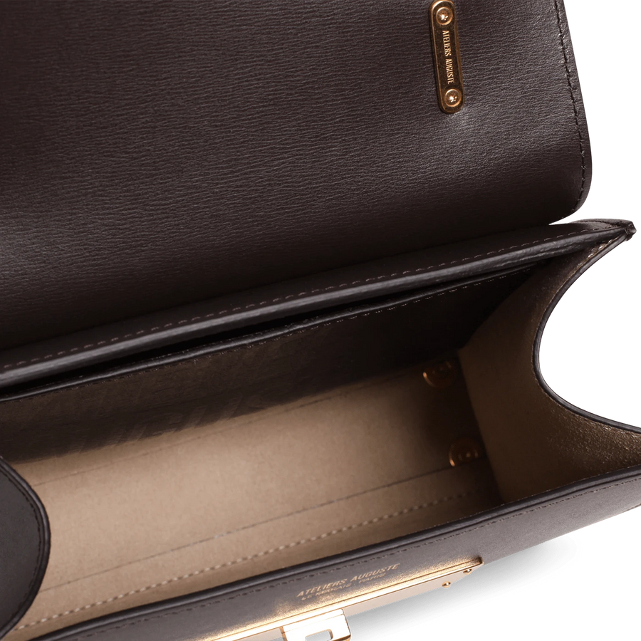 Mini Capucine Gold Edition - Cuir Box Chocolat Ateliers Auguste