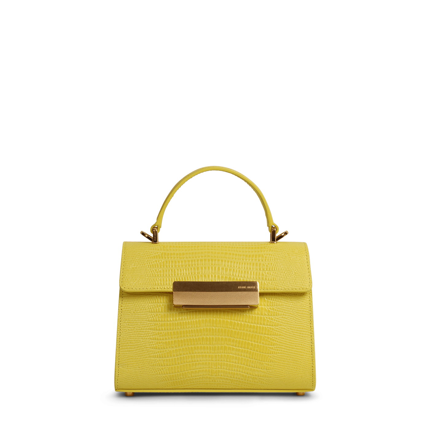小物 La Classe Italiani Mini Capucine Gold Edition - Limoncello Lizard Embossed Leather