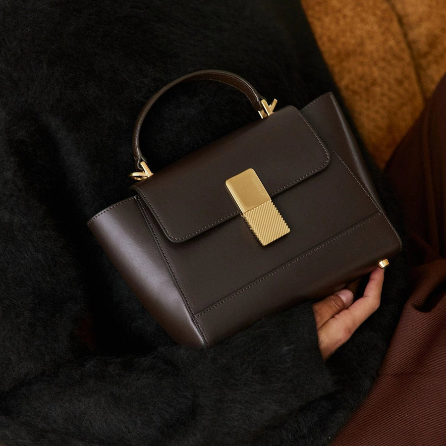 Mini Marly Gold Edition - Cuir Box Chocolat Ateliers Auguste