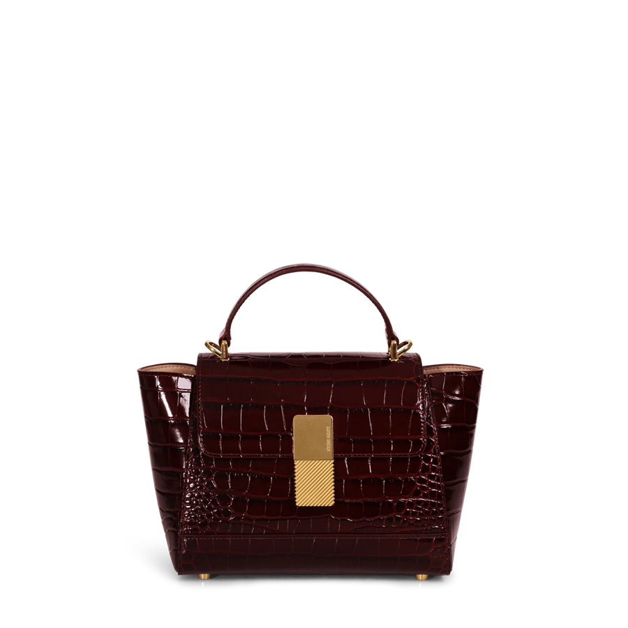 Mini Marly Gold Edition - Cuir Embossé Croco Bordeaux Ateliers Auguste
