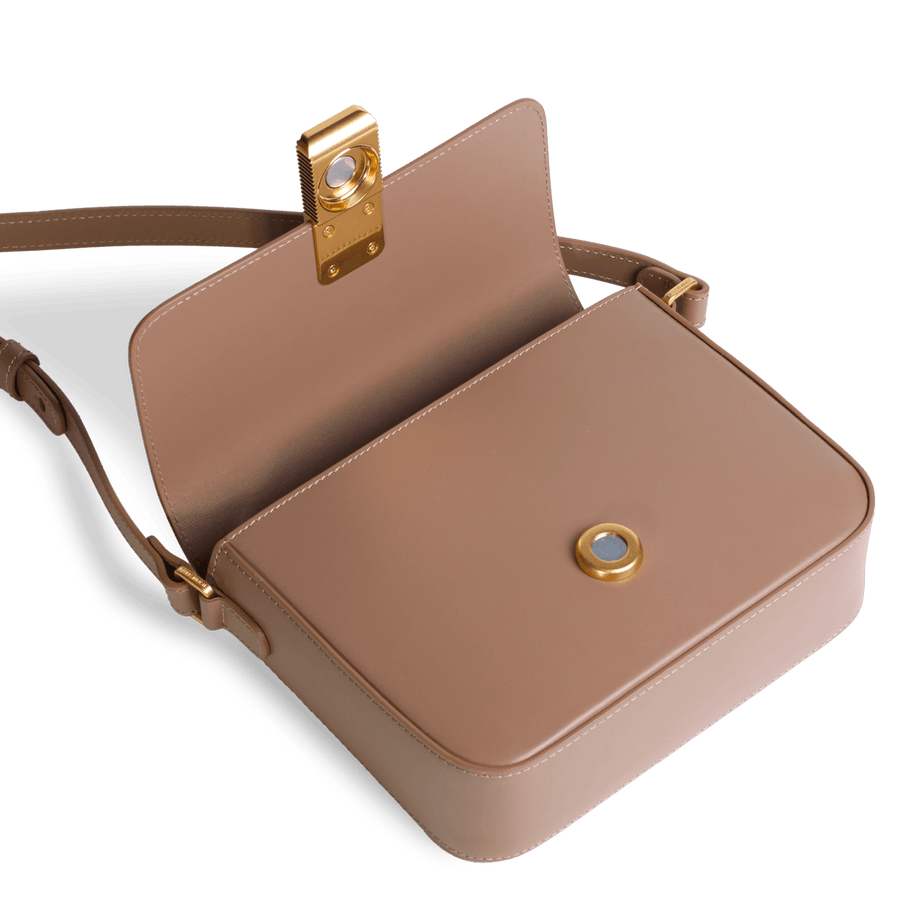 Mini Monceau Gold Edition - Cuir Box Taupe – Ateliers Auguste