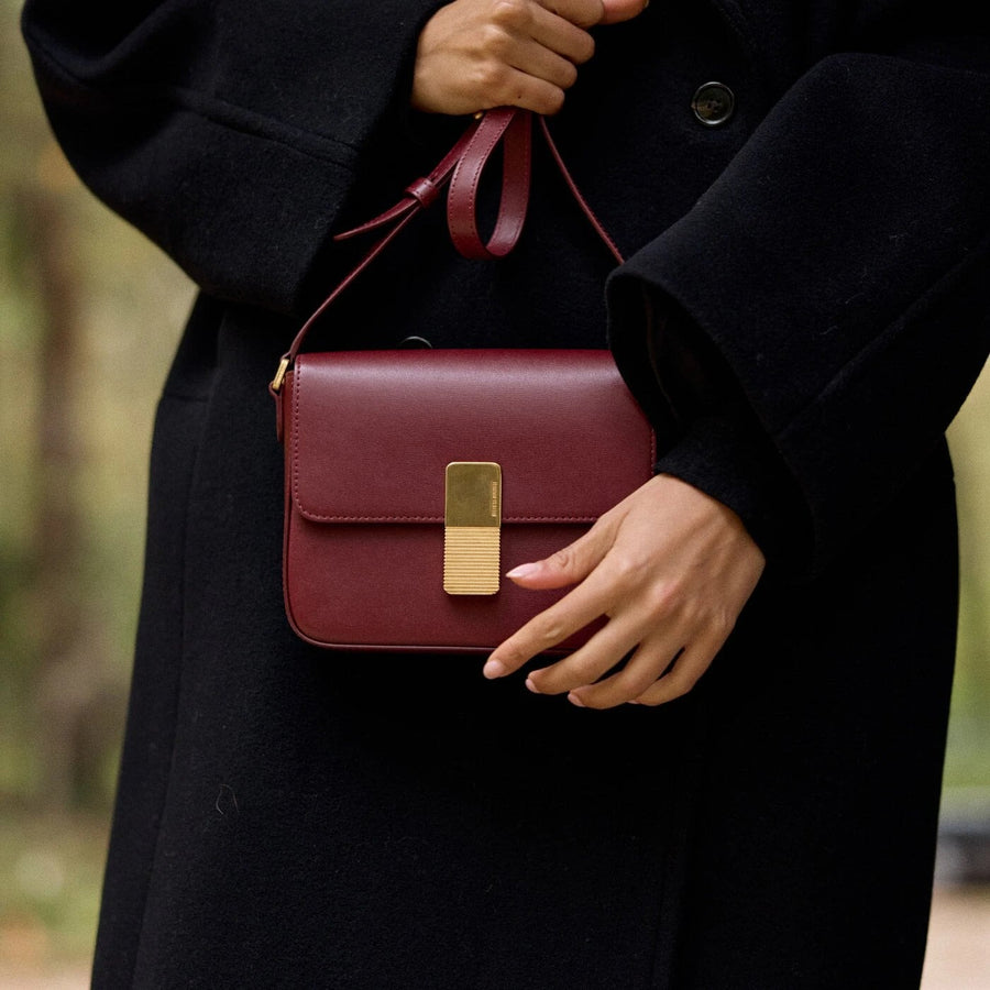 Mini Monceau Gold Edition - Cuir Box Bordeaux Ateliers Auguste