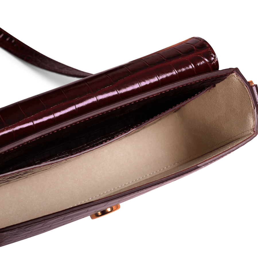 Monceau Gold Edition - Cuir Embossé Croco Bordeaux Ateliers Auguste