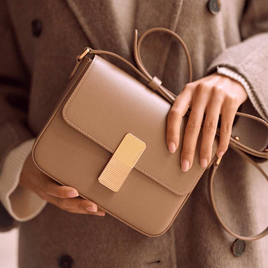 Mini Monceau Gold Edition - Hazelnut Box Leather