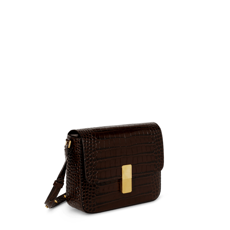 Monceau Gold Edition - Cuir Embossé Croco Chocolat Ateliers Auguste