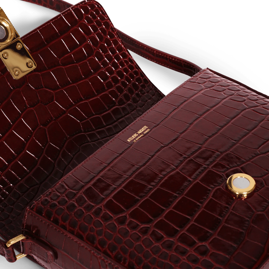 Monceau Gold Edition - Cuir Embossé Croco Bordeaux Ateliers Auguste