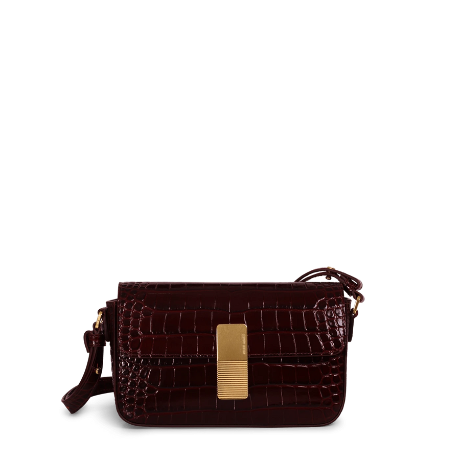 Monceau Baguette Gold Edition - Cuir Embossé Croco Bordeaux Ateliers Auguste