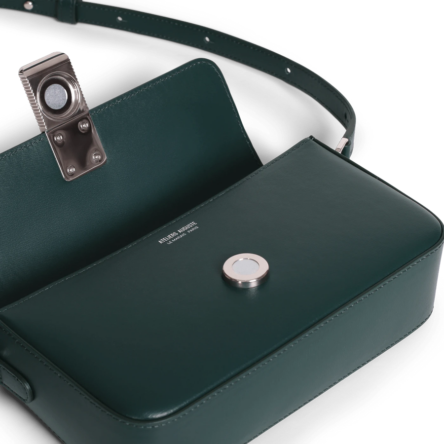 Monceau Baguette Silver Edition - Cuir Box vert Forêt Ateliers Auguste