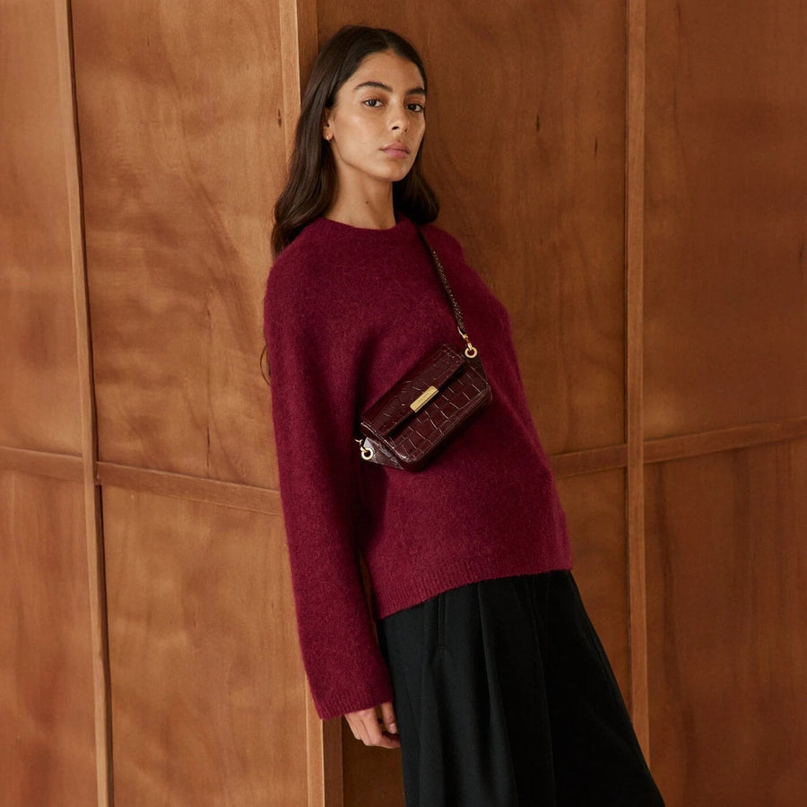 Roquette Gold Edition - Cuir Embossé Croco Bordeaux Ateliers Auguste