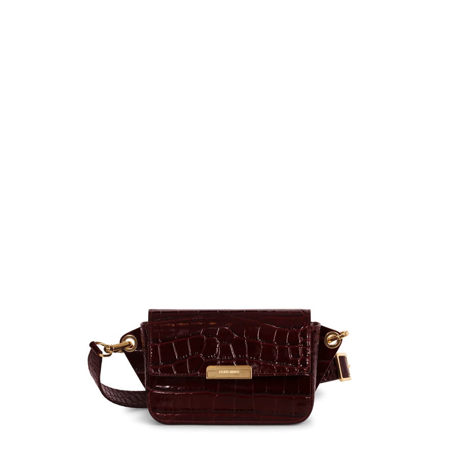 Roquette Gold Edition - Cuir Embossé Croco Bordeaux Ateliers Auguste