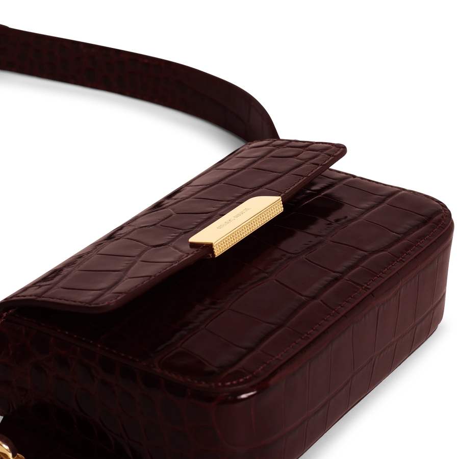 Roquette Gold Edition - Cuir Embossé Croco Bordeaux Ateliers Auguste