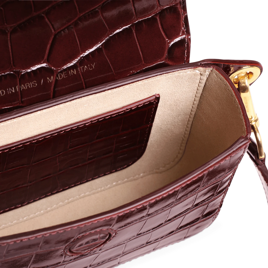 Roquette Gold Edition - Cuir Embossé Croco Bordeaux Ateliers Auguste