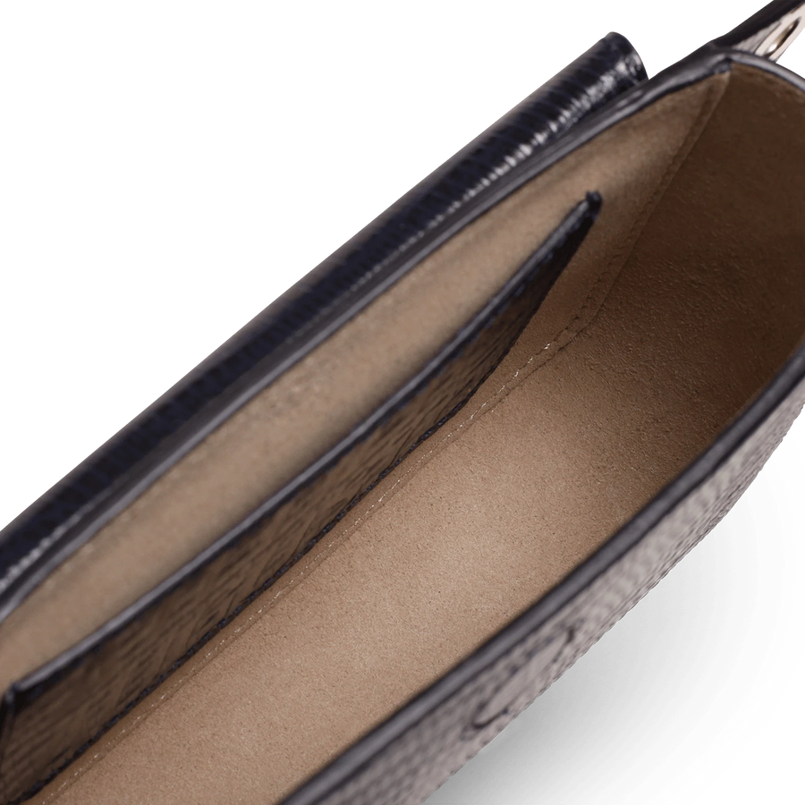 Roquette Silver Edition - Cuir Embossé Lézard Bleu Nuit Ateliers Auguste