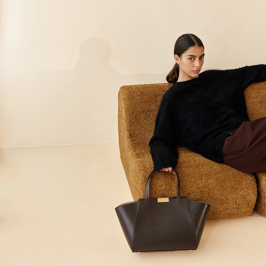 Sévigné Cabas - Cuir Box Chocolat Ateliers Auguste