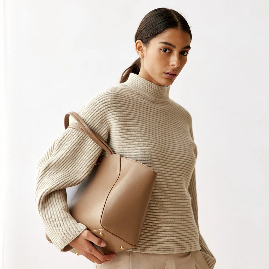 Sévigné Cabas - Cuir Box Taupe Ateliers Auguste