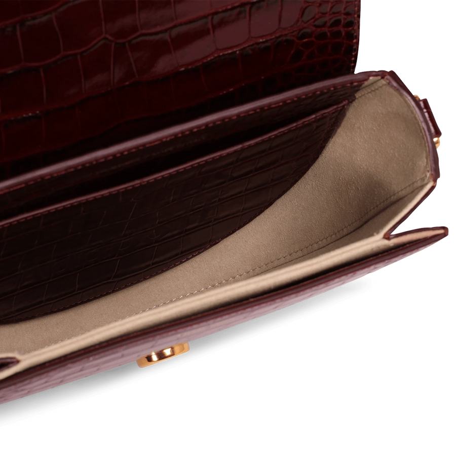 Sully Gold Edition - Cuir Embossé Croco Bordeaux Ateliers Auguste