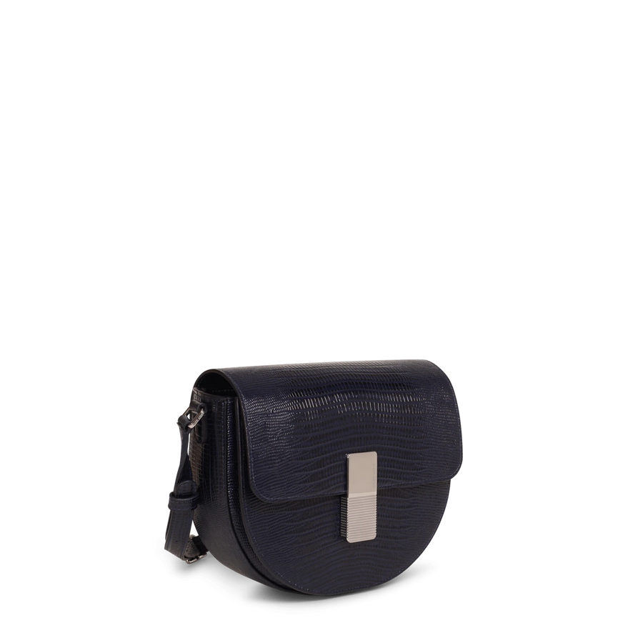 Sully Silver Edition - Cuir Embossé Lézard Bleu Nuit Ateliers Auguste